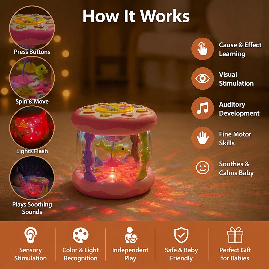 Jouet musical interactif avec lumières