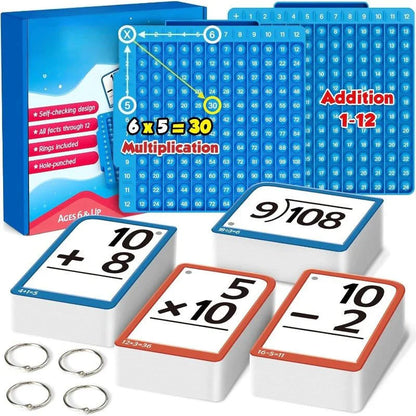 Kit d'Apprentissage des Maths Montessori – Flash Cards & Pop-It Interactif