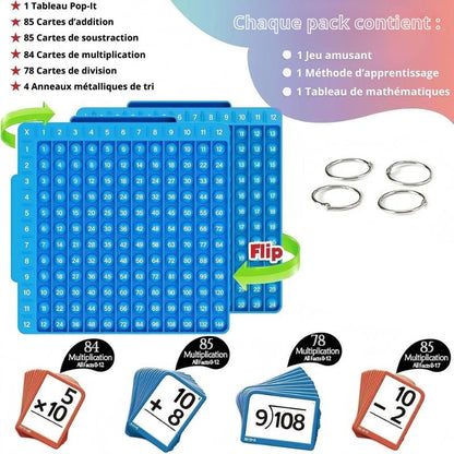 Kit d'Apprentissage des Maths Montessori – Flash Cards & Pop-It Interactif