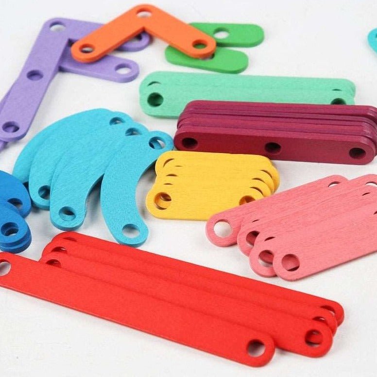 Jeu Montessori de géométrie en bois avec plateau à picots et cartes