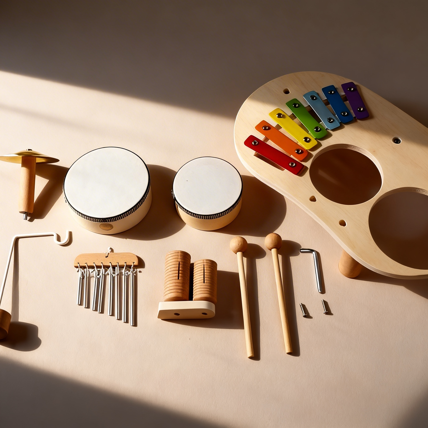 Table d'Activités Musicales Montessori en Bois – Son et Rythme, dès 3 ans