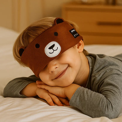 Casque Bluetooth + Masque de Sommeil 2-en-1 pour Enfants – Doux, Sans Fil, Idéal Voyage
