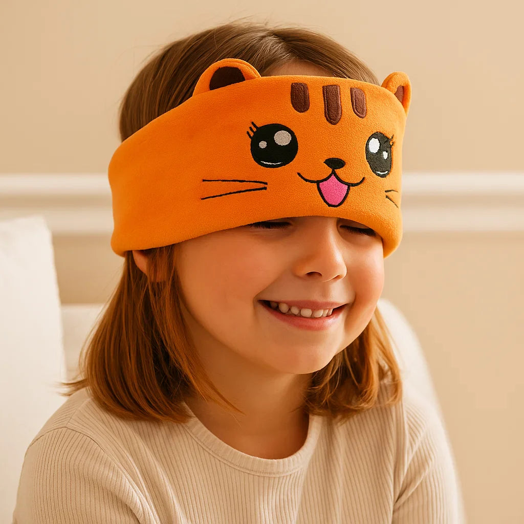 Casque Bluetooth + Masque de Sommeil 2-en-1 pour Enfants – Doux, Sans Fil, Idéal Voyage