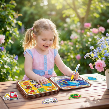 Livre de coloriage Montessori 2-en-1 – Livre d'apprentissage et de jeux créatif pour enfants