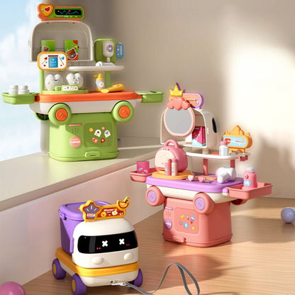 Camion jouet 2-en-1 pour enfants – Ensemble de jeu comprenant un fourgon et des accessoires
