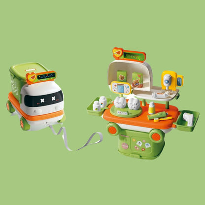 Camion jouet 2-en-1 pour enfants – Ensemble de jeu comprenant un fourgon et des accessoires