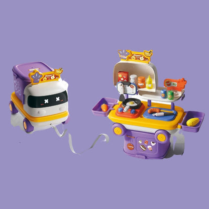 Camion jouet 2-en-1 pour enfants – Ensemble de jeu comprenant un fourgon et des accessoires