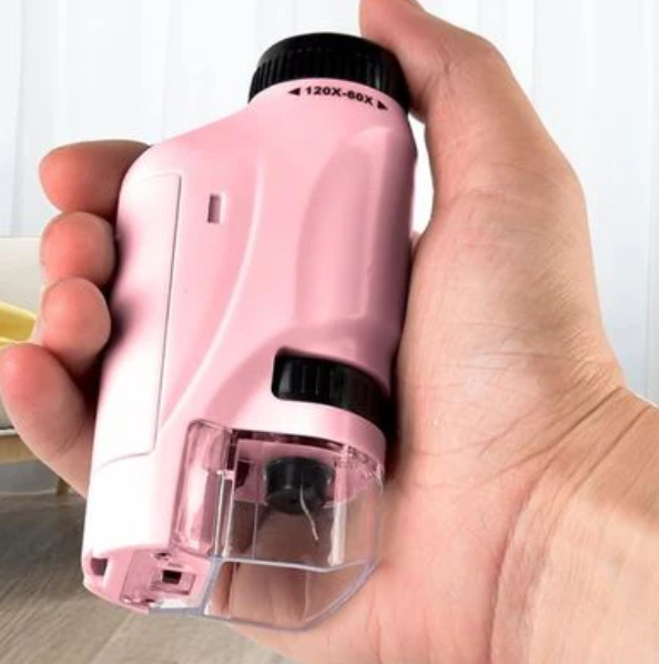 Microscope de poche pour enfants – Mini-microscope portable Montessori pour l'apprentissage et l'exploration des sciences, de la technologie, de l'ingénierie et des mathématiques (STEM)