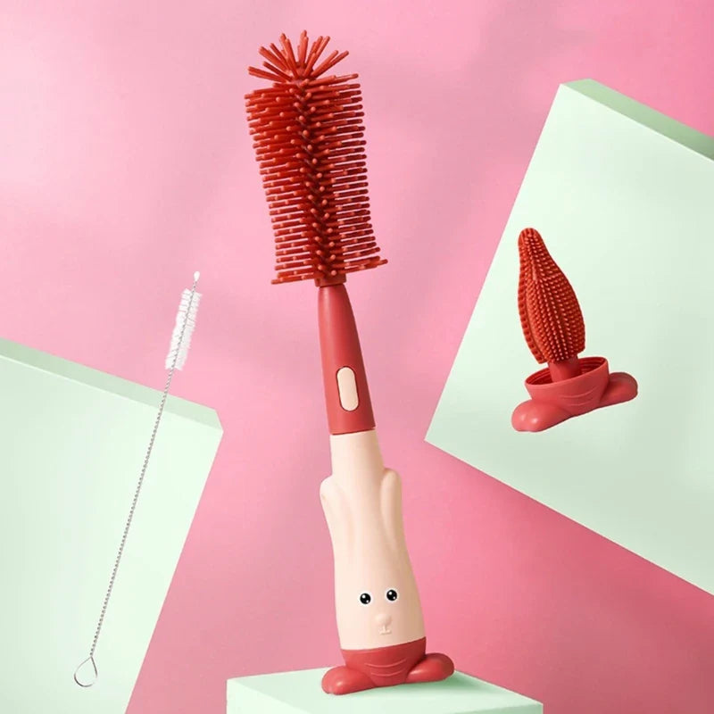 Brosse Nettoyante Biberon 4-en-1 – Kit de Nettoyage pour Biberons et Accessoires Bébé