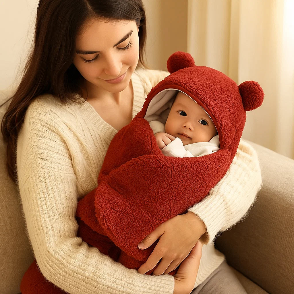 Ensemble Couverture et Pyjama Ours pour Bébé – Set Douillet pour Nouveau-Nés et Tout-Petits