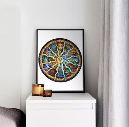 Puzzle rond d'astrologie de 1 000 pièces – Puzzle des signes du zodiaque pour adultes
