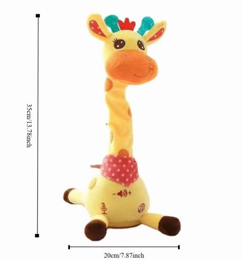 Peluche girafe musicale interactive