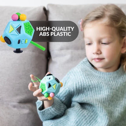 Cube Anti-Stress 12 Faces – Jouet Sensoriel de Relaxation & Concentration pour Enfants et Adultes