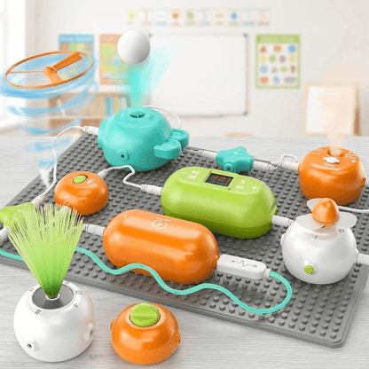 Coffret d’expériences avec circuits électriques