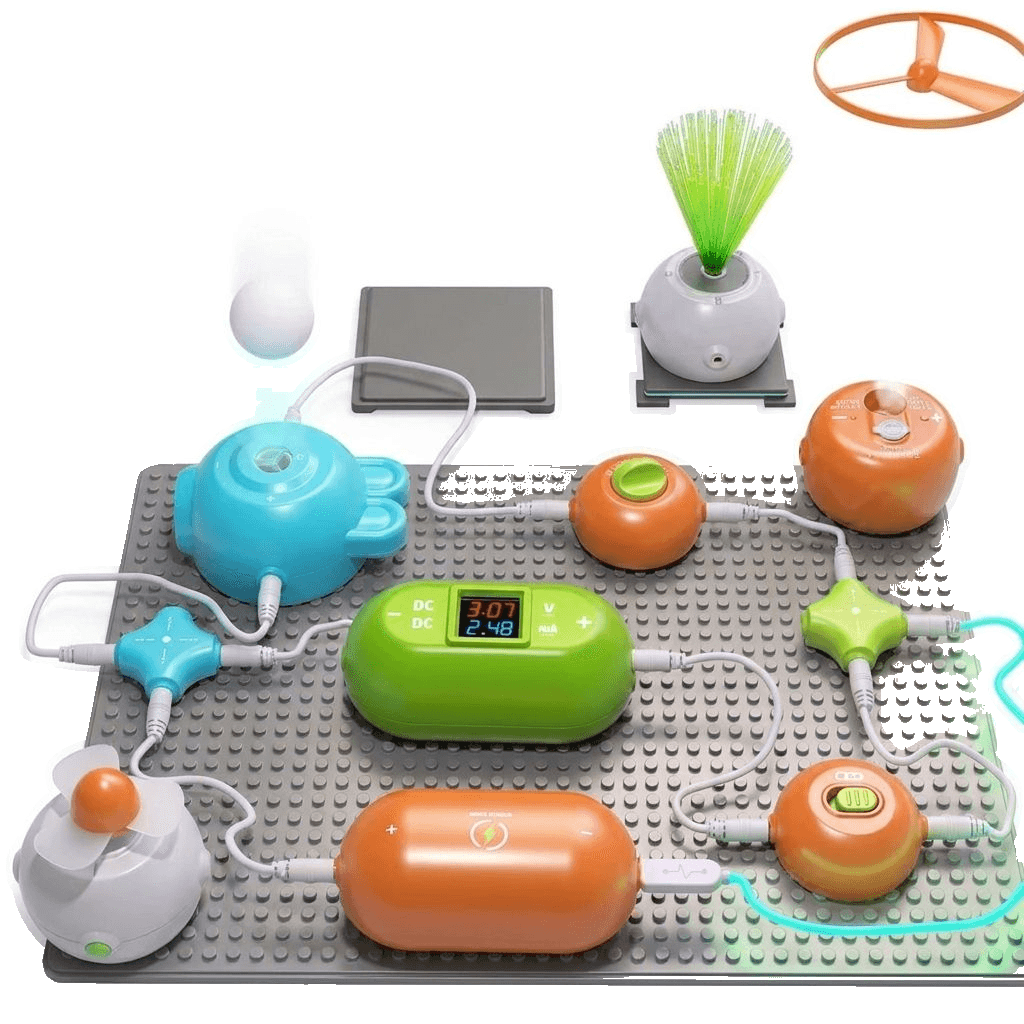 Coffret d’expériences avec circuits électriques