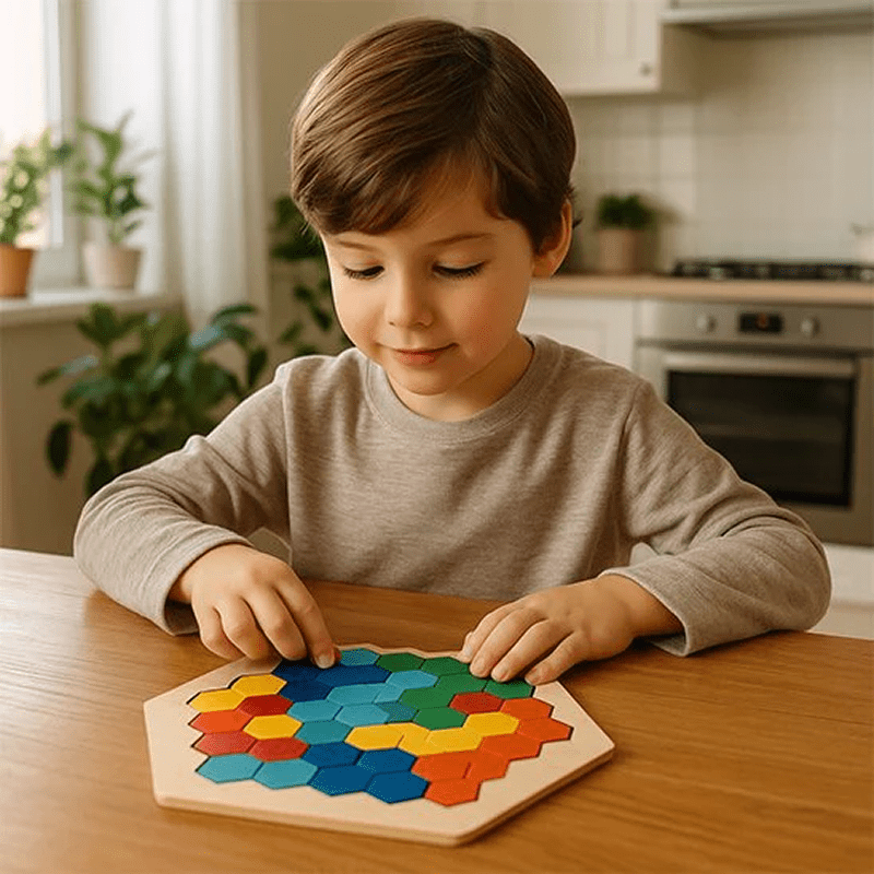 Tangram en bois - Puzzle éducatif Montessori