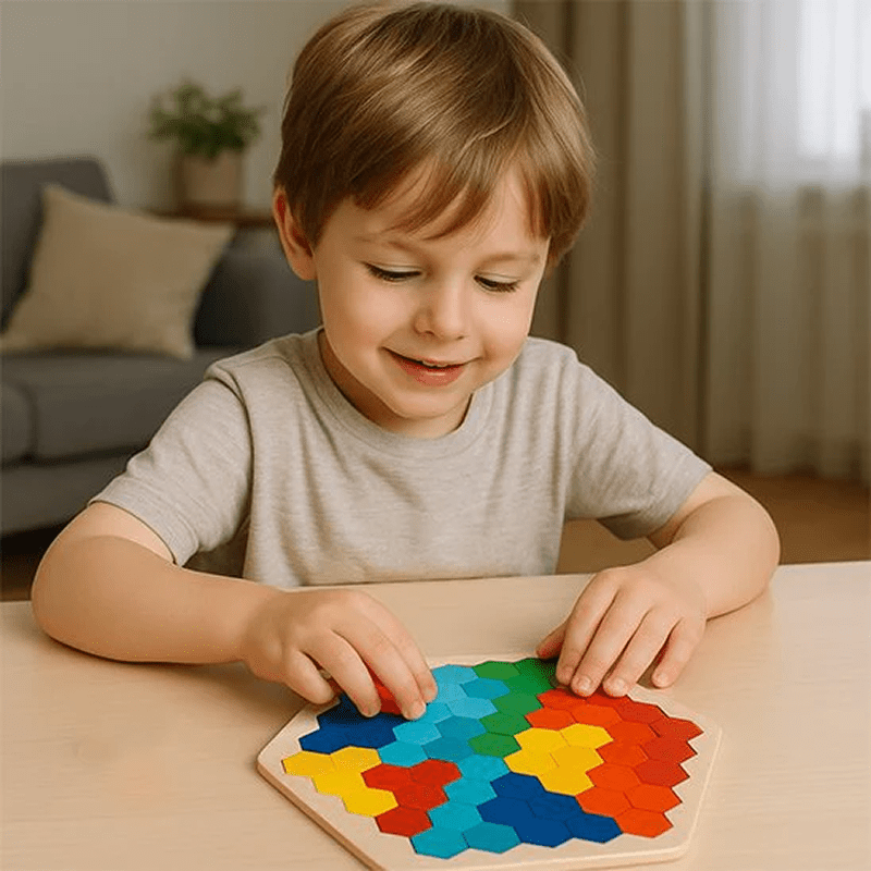 Tangram en bois - Puzzle éducatif Montessori
