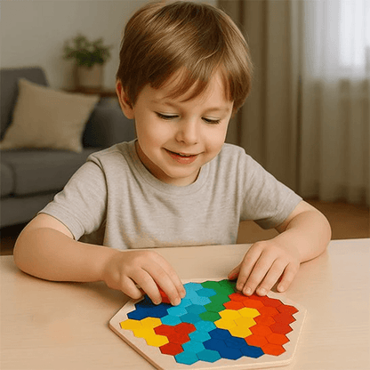 Tangram en bois - Puzzle éducatif Montessori