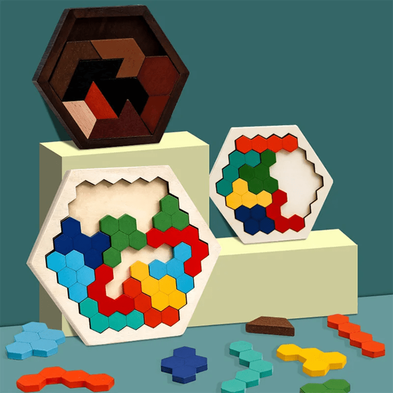Tangram en bois - Puzzle éducatif Montessori