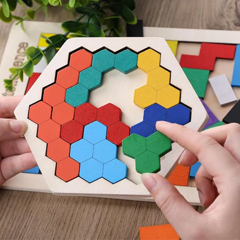 Tangram en bois - Puzzle éducatif Montessori