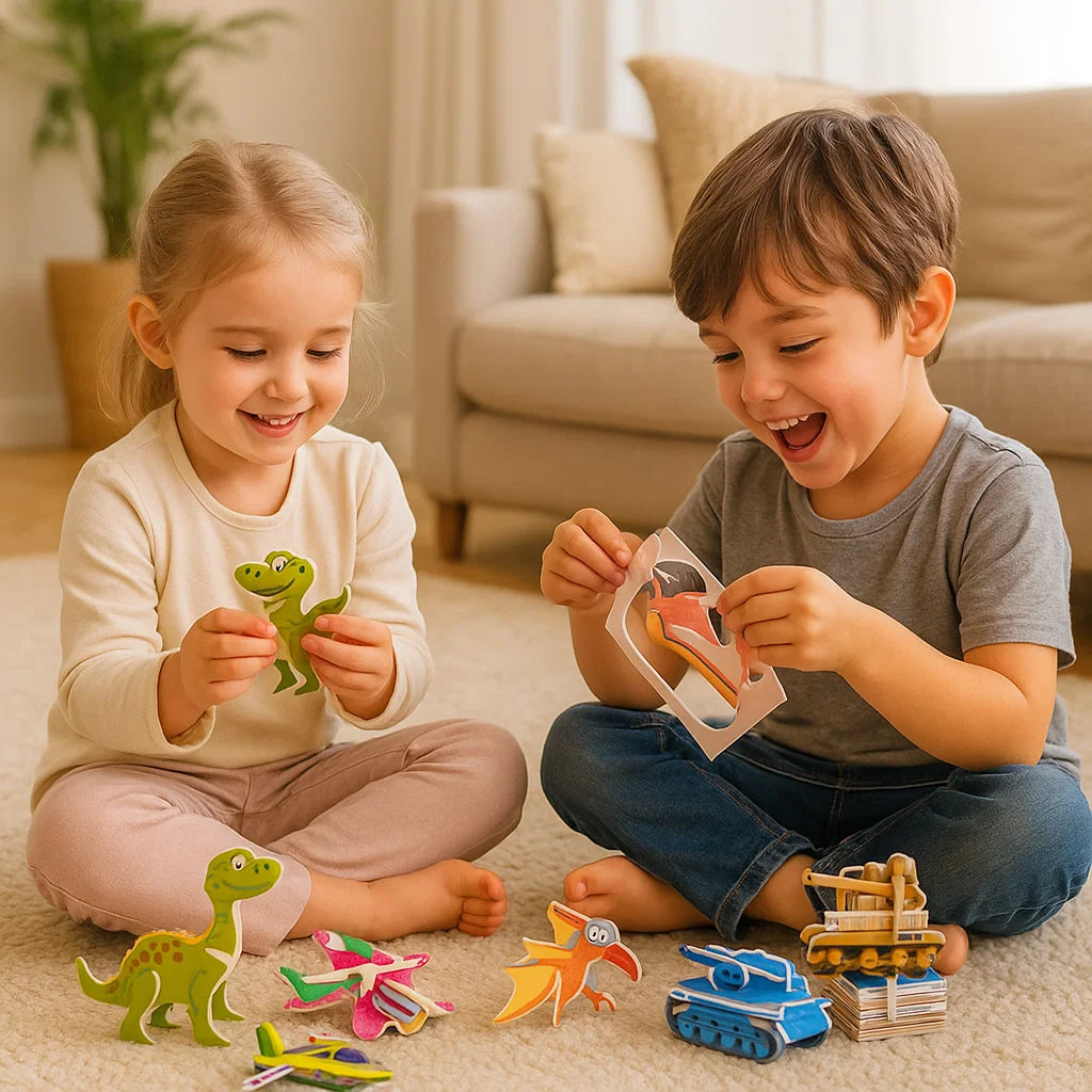 Set de Puzzle Cartoon 3D pour Enfants – Jeu Éducatif & de Motricité