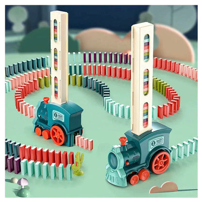 Train à Dominos Automatique pour Enfants – Chargeur Rapide avec 100 Dominos