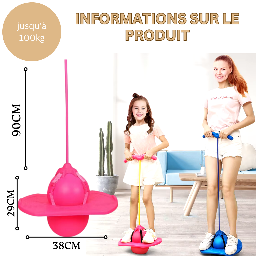 Ballon Sauteur Gonflable avec Poignées pour Enfants – Jusqu'à 100 kg