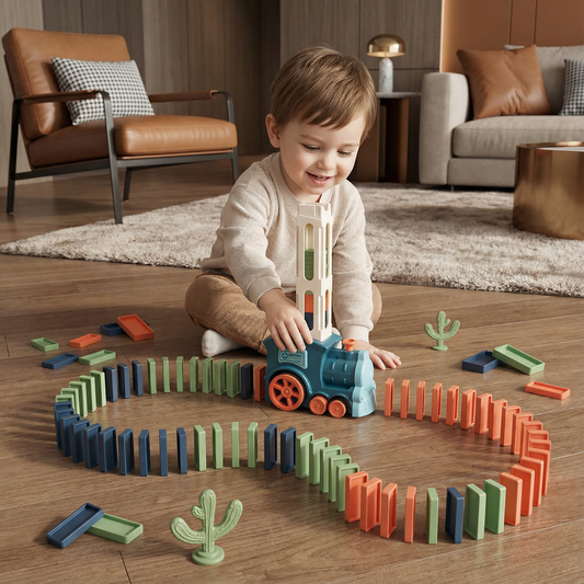 Train à Dominos Automatique – Créez des parcours magiques sans effort